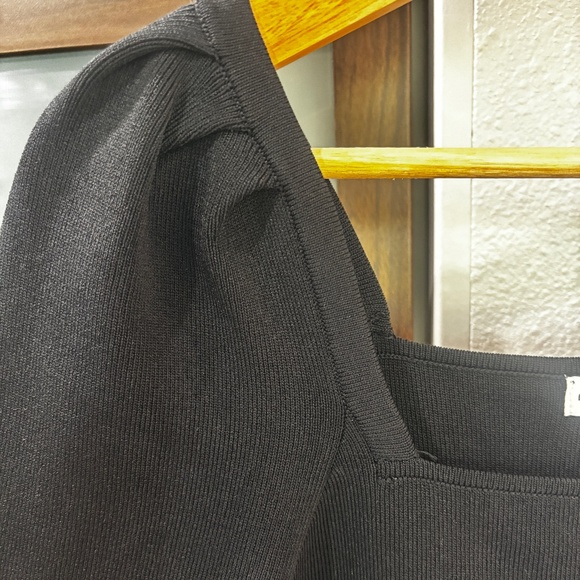 Express x Negin Mirsalehi Fitted Puff Sleeve Dress - Black Size S - Picture 6 of 9